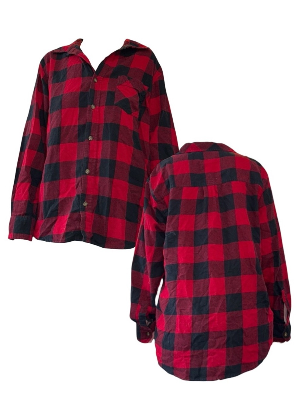 Field & Stream Red and Black Buffalo Plaid Button-Down Shirt